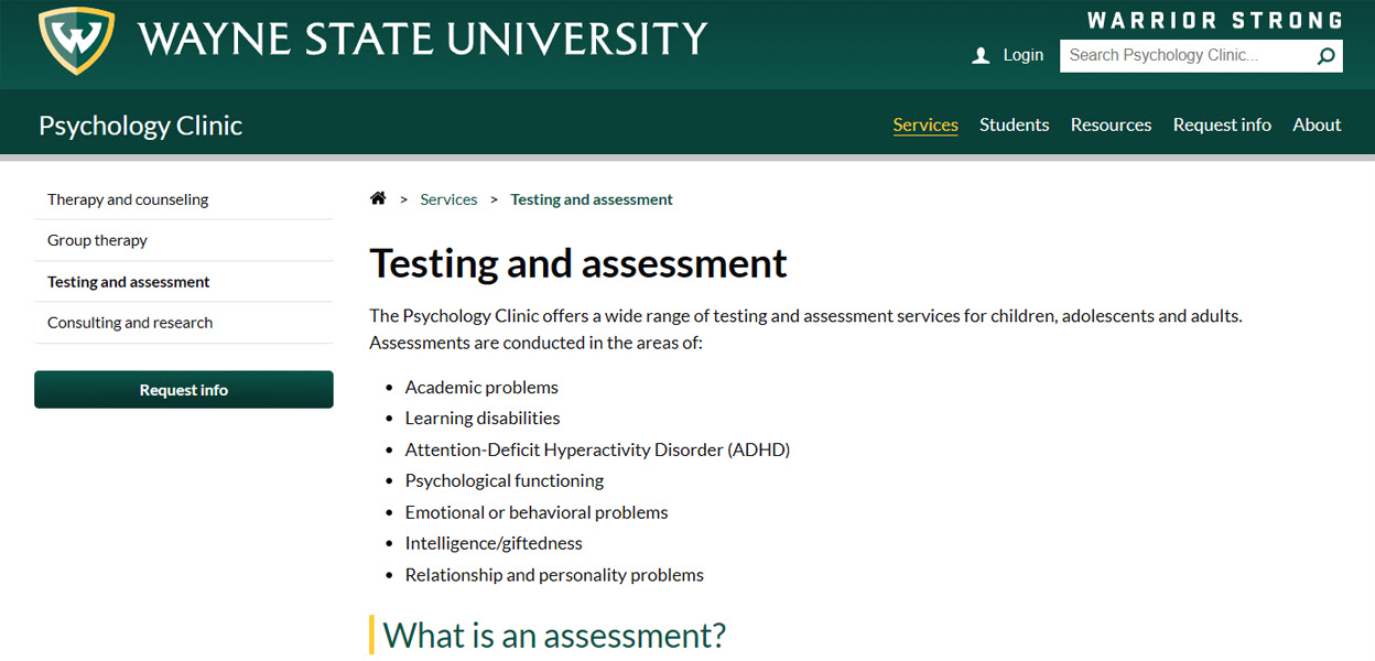 Wayne State University's Psych Clinic