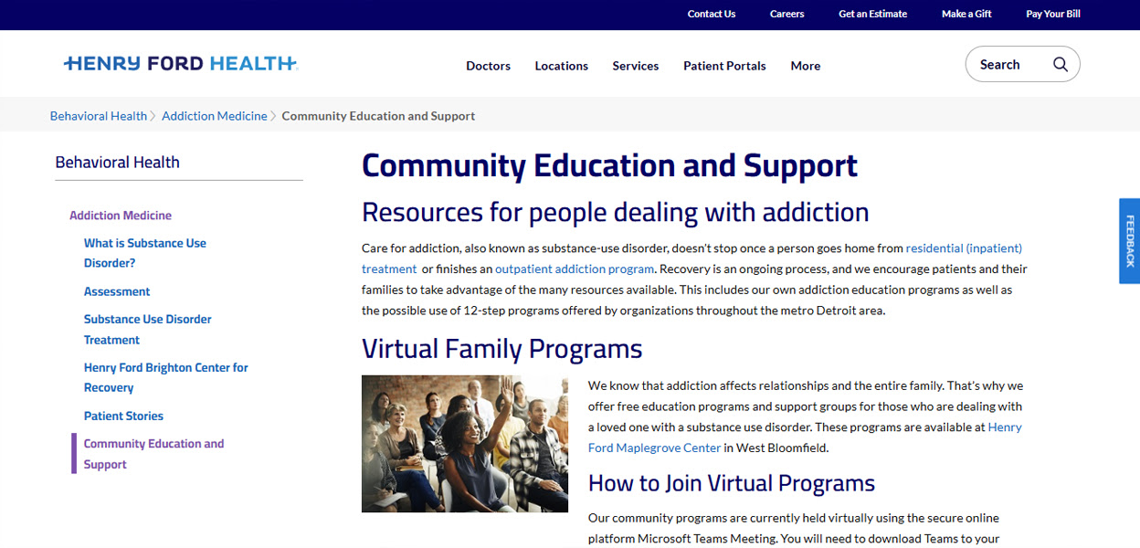 Support group meeting in Detroit area