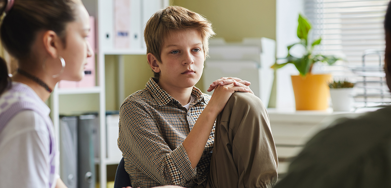 Students in a school counseling session