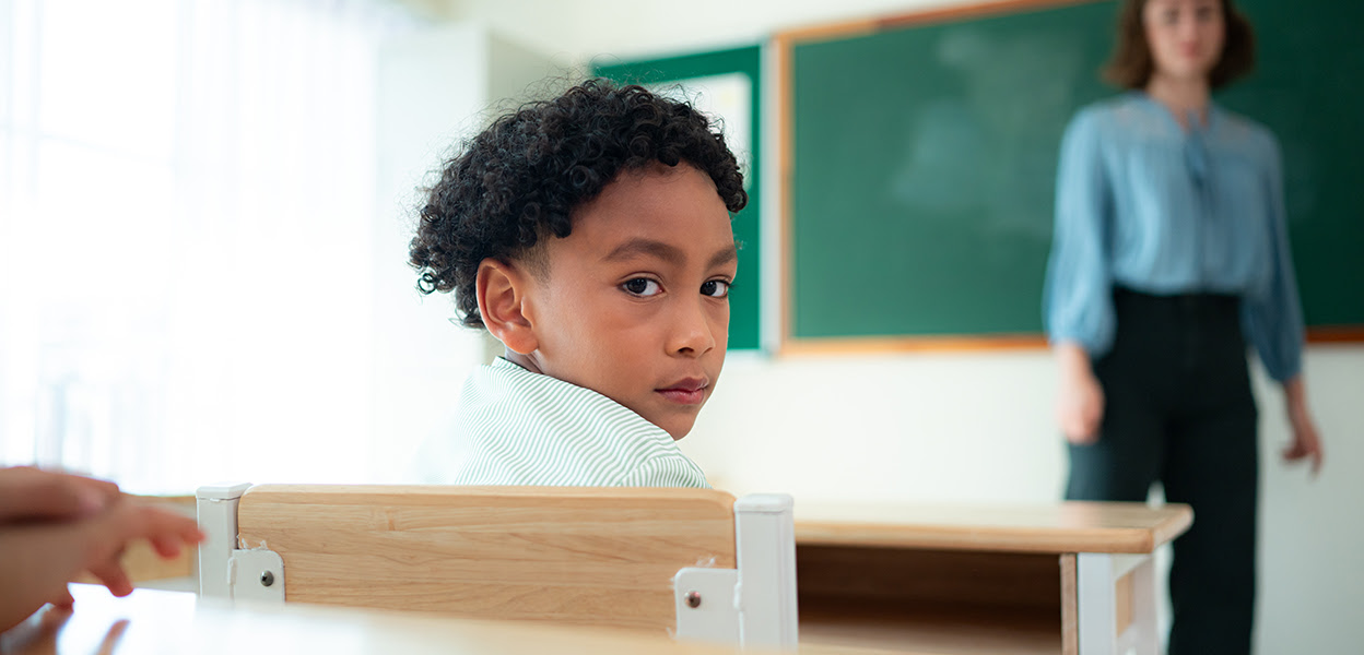 Student reviewing school accommodation documents
