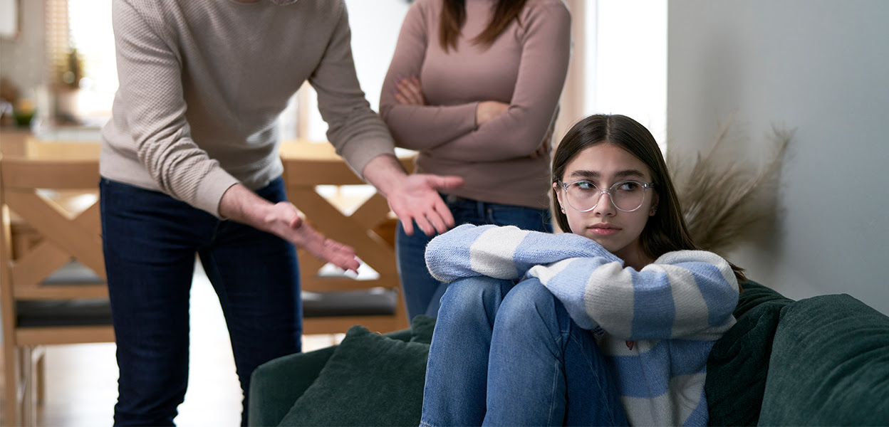 Teen refusing therapy session with counselor
