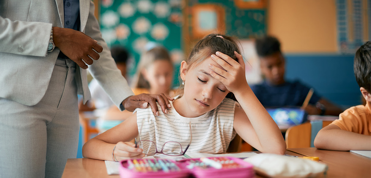 Student receiving support from school counselor